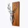 Wallity Red Deer 1 - Accesorio de Pared de Madera y Metal Nogal y Negro